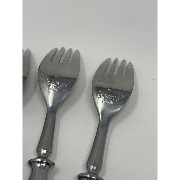 Washington Forge Innsbruck Rosewood Handle Brass Rivet Salad Forks 7” Set Of 4 - Picture 6 of 6